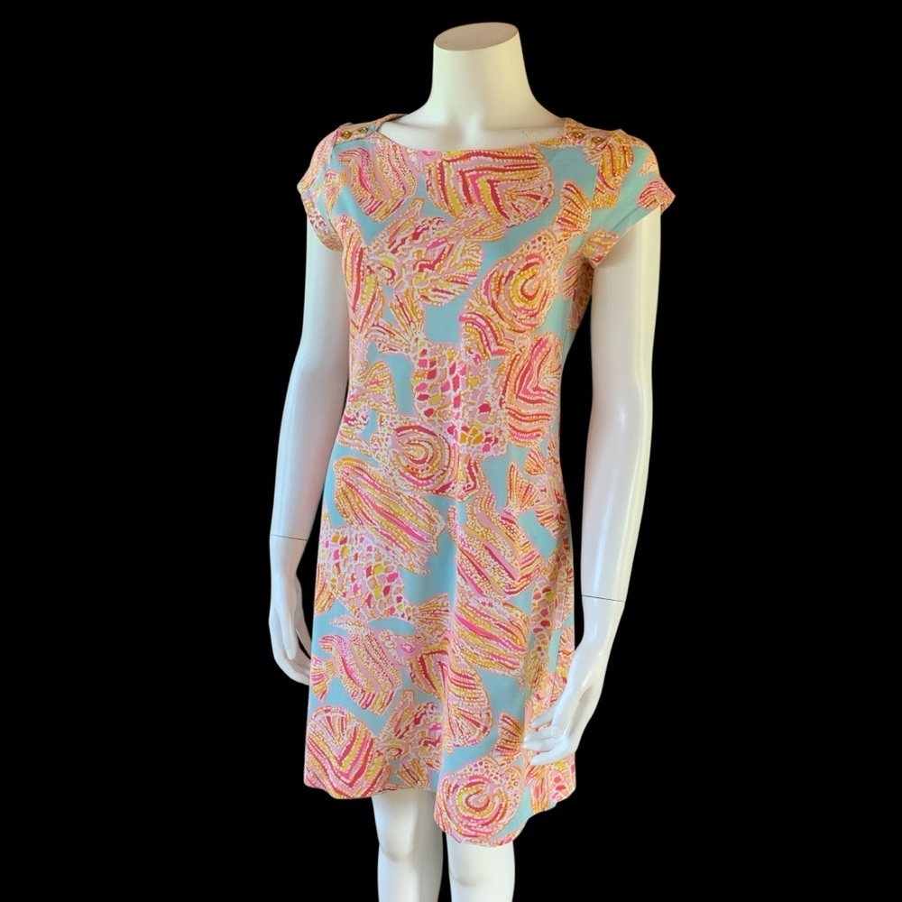 Lilly Pulitzer Pima Cotton Fish Print Mini Dress S Peru